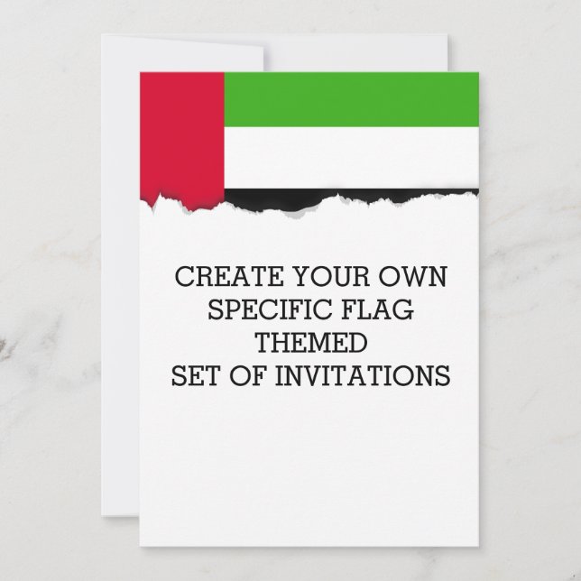 UAE United Arab Emirates Flag Invitation (Front)