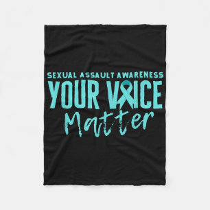 Ual Ault Awareness 2025 Teal Ribbon Your Voice S Fleece Blanket