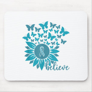Ual Ault Awareness Month Believe Sunflower Teal Ri Mouse Pad