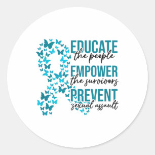 Ual Ault Awareness Month Educate Empower Prevent  Classic Round Sticker