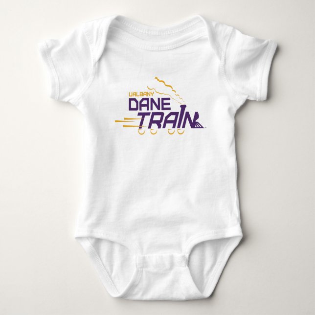 UAlbany Dane Train Logo Baby Bodysuit (Front)