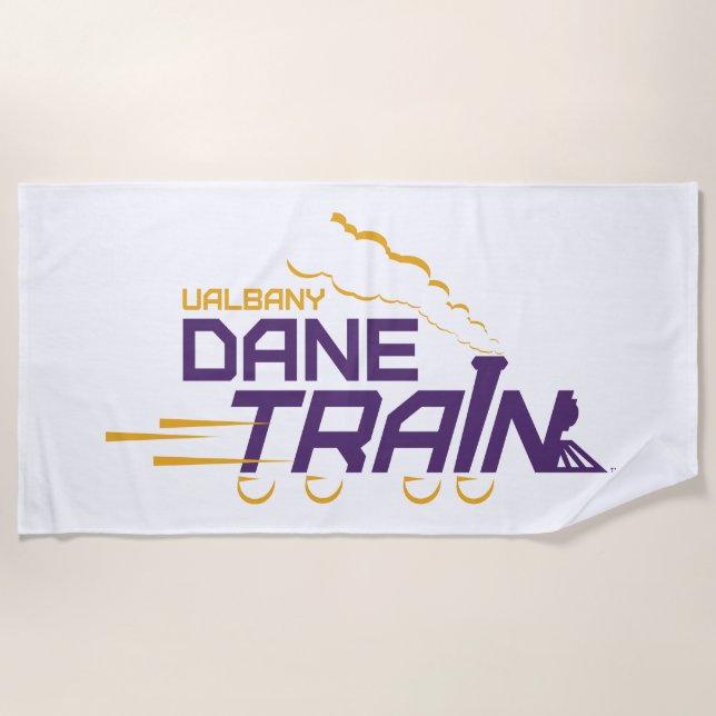 UAlbany Dane Train Logo Beach Towel (Front)
