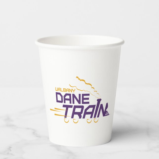 UAlbany Dane Train Logo Paper Cups (Back)