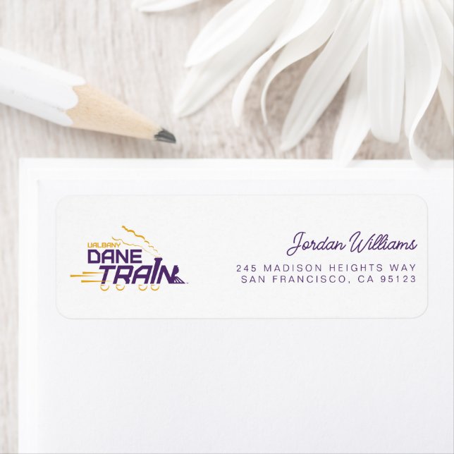UAlbany Dane Train Logo Return Address Label (Insitu)