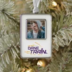 UAlbany Dane Train Logo Silver Plated Framed Ornament