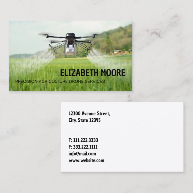 UAV Agriculture Services Business Card (Front/Back)