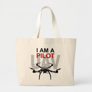 UAV Quadpilot Quadcopter Pilot Large Tote Bag