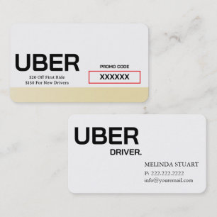 Uber Driver Modern Gold Border Referral Business Card