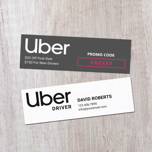 Uber Driver Promo Code Referral Mini Business Card Zazzle