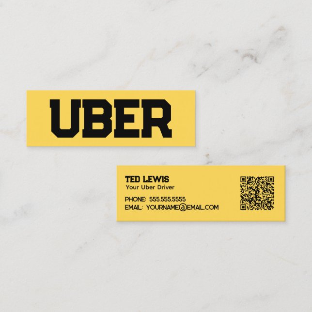 Uber Driver QR Mini Business Card (Front/Back)