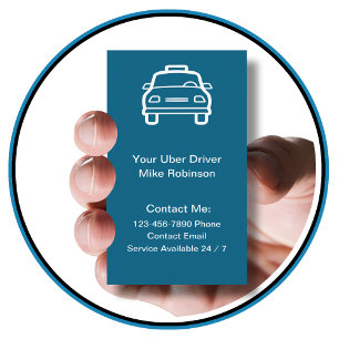 Uber Driver Simple Contact Business Cards
