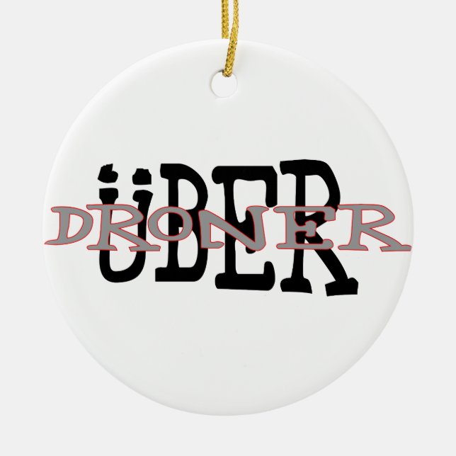 Uber Droner Ceramic Tree Decoration (Front)
