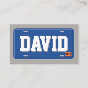 Uber Lyft Driver Blue and Grey License Plate Business Card