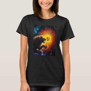 ÜBERMENSCH LION vs the Dragon Nietzche impressioni T-Shirt