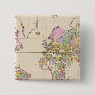 Ubersicht der Erde - Overview of the Earth Map 15 Cm Square Badge