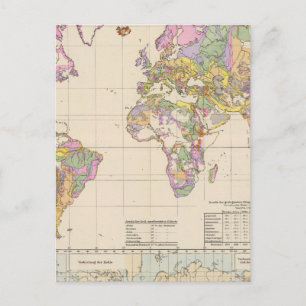 Ubersicht der Erde - Overview of the Earth Map Postcard