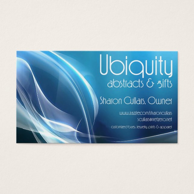 ubiquity blue white abstract card (Front)