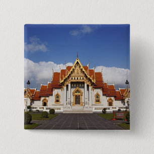 Ubosot Hall or Bot, Wat Benchamabophit, Bangkok, 15 Cm Square Badge