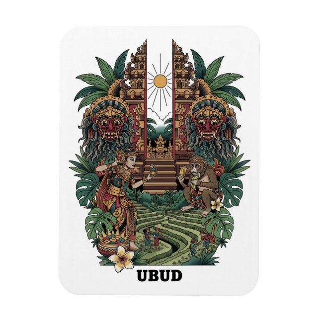 Ubud Bali Indonesia Travel Magnet (Vertical)