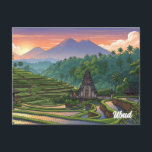 Ubud Bali Indonesia Travel Postcard<br><div class="desc">Ubud, nestled in the lush highlands of Bali, is often considered the island’s cultural and spiritual heart. Surrounded by emerald rice terraces, dense jungles, and steep river gorges, Ubud offers a serene atmosphere that contrasts with Bali’s bustling beach resorts. The town is a vibrant hub for the arts, filled with...</div>