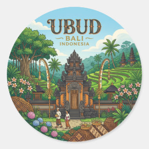 Ubud Indonesia Classic Round Sticker