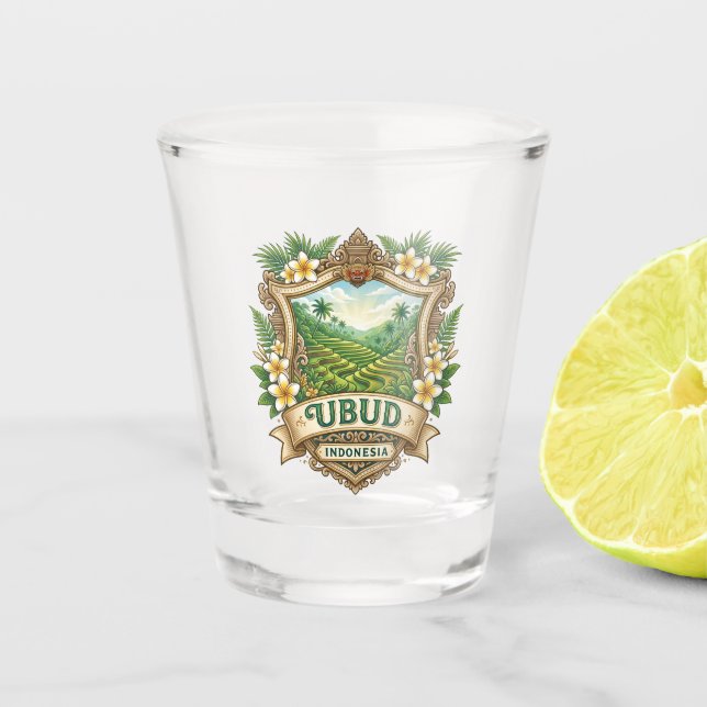 Ubud Indonesia Shot Glass (Front)