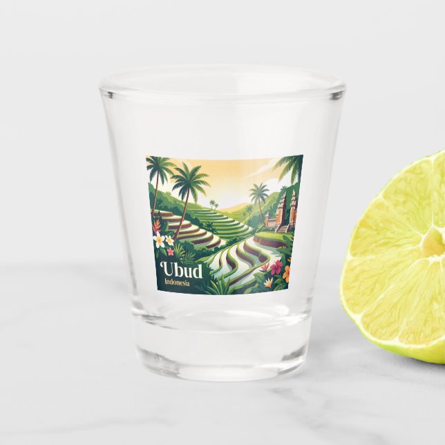 Ubud Indonesia Shot Glass (Front)