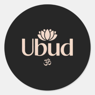 Ubud Li Aum Om Spiritual Lotus Flower Meditation Y Classic Round Sticker