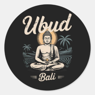 Ubud Li Buddha Spiritual Yoga Meditation  Classic Round Sticker