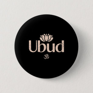 Ubud Li Om Spiritual Lotus Travel Meditation Yoga 6 Cm Round Badge