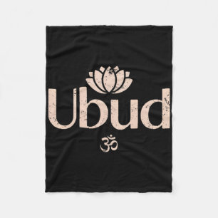 Ubud Li Om Spiritual Lotus Travel Meditation Yoga Fleece Blanket