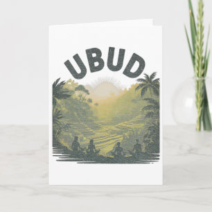Ubud Li Rice Fields Jungle Meditation Yoga  Card