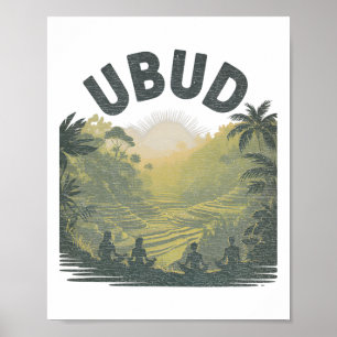Ubud Li Rice Fields Jungle Meditation Yoga  Poster