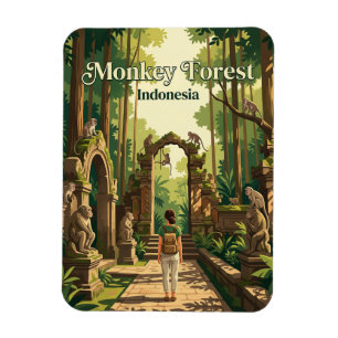 Ubud Monkey Forest Indonesia Magnet