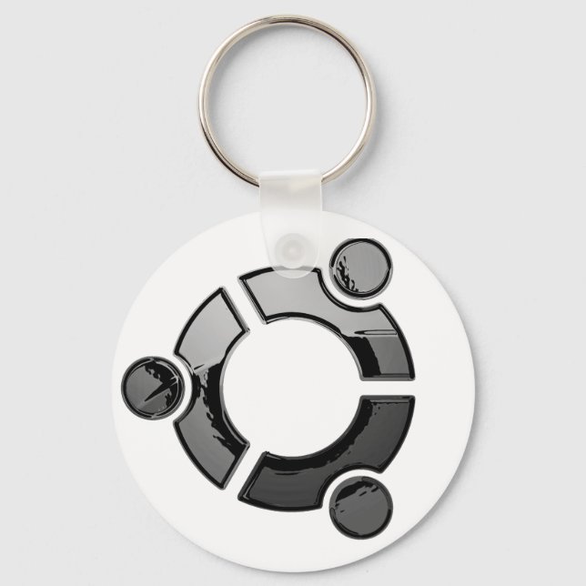 Ubuntu (chrome) key ring (Front)