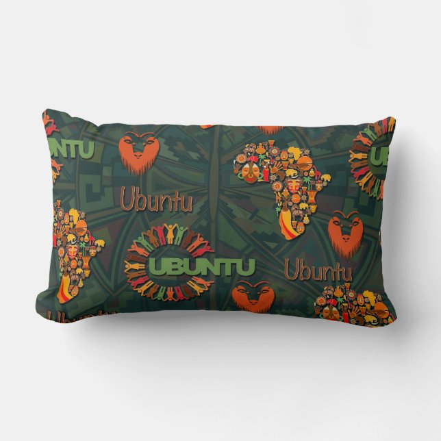 Ubuntu - I am because we are. Lumbar Cushion (Front)
