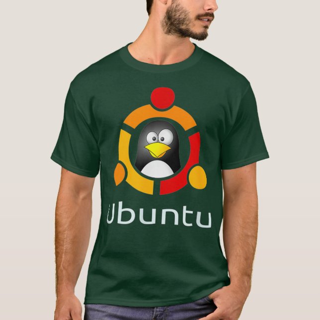 Ubuntu Linu Os  funny Tu Penguin Tee (Front)