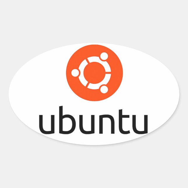 Ubuntu Linux Logo Oval Sticker (Front)