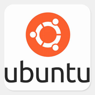 Ubuntu Linux Logo Square Sticker