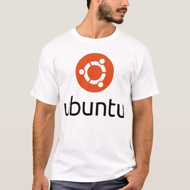 Ubuntu Men's T-shirts big black logo (Front)
