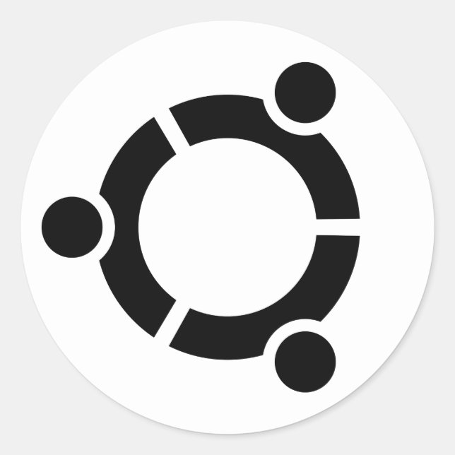 Ubuntu White sticker circle (Front)