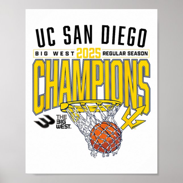 Uc San Diego Tretons 2025 Regular Season Basketbal Poster (Front)