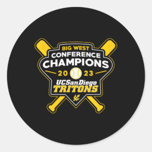 Uc San Diego Tritons 2023 Big West Baseball Champi Classic Round Sticker