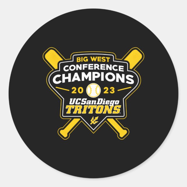 Uc San Diego Tritons 2023 Big West Baseball Champi Classic Round Sticker (Front)