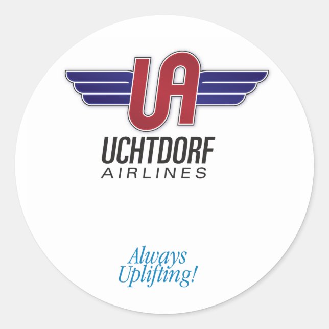 Uchtdorf Airlines. Round sticker (Front)