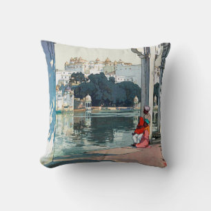 Udaipur Castle, India, Hiroshi Yoshida Cushion