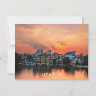 Udaipur Sunset over Lake Lake Pichola  Postcard