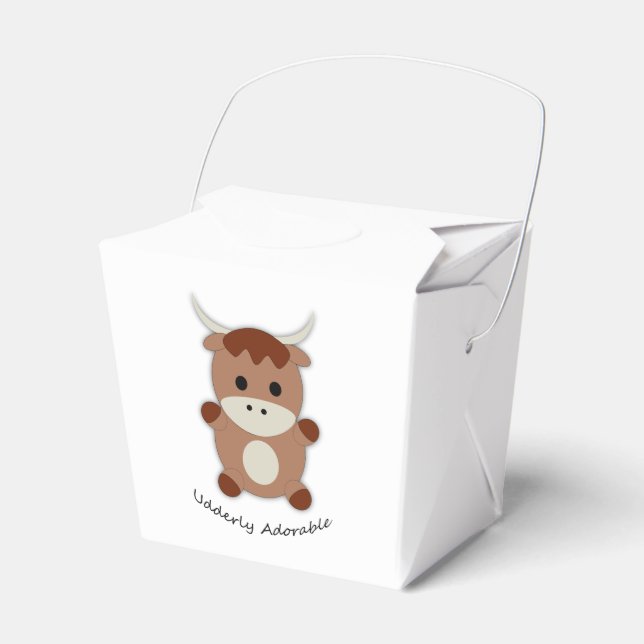 Udderly Adorable Cow Favour Box (Front Side)