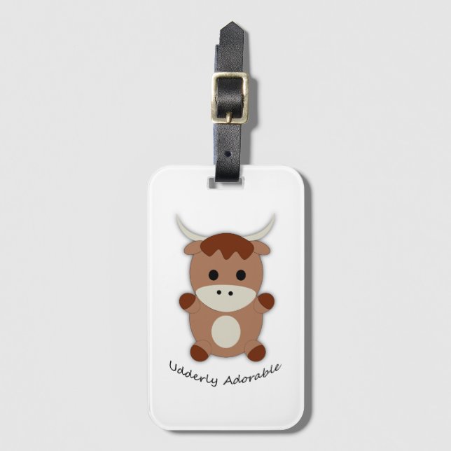 Udderly Adorable Cow Luggage Tag (Front Vertical)