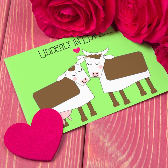 Udderly in Love Cows Valentine Post Card (Creator Uploaded)